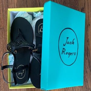 New in box Jack Rogers black sands size 8M